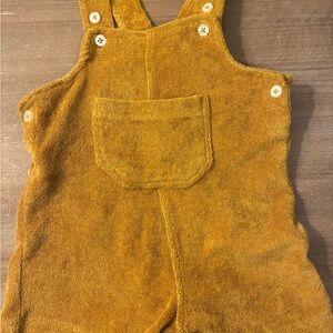 kate quinn Mustard Yellow Terry Cloth Overalls for Kids
